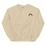 Embroidered Polyamory Rainbow Sweater: Pride Flag LGBTQ+ Design