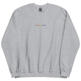 Embroidered Gilbert Baker Pride Sweatshirt: Pride Flag Horizontal Circle Design