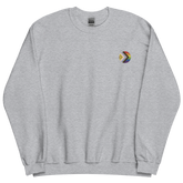 Intersex-Inclusive Pride Progress Flag Embroidered Circle Sweatshirt: Celebratory LGBTQ+ Pride Design