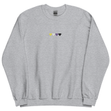 Embroidered Nonbinary Sweatshirt: Pride Flag Horizontal Heart Design
