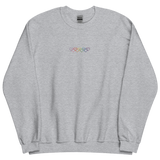 Gilbert Baker Pride Sweatshirt: Interlaced Heart Outlines Embroidered Sweater