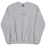 Pride Sweatshirt: Interlaced Heart Outlines Embroidered Sweater