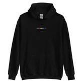 Embroidered Gilbert Baker Pride Hoodie: Pride Flag Horizontal Square Design