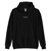 Bigender Pride Hoodie: Interlaced Heart Outlines Embroidered Sweatshirt