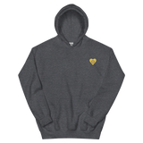 Intersex Flag Embroidered Heart Hoodie: Celebratory LGBTQ+ Pride Design