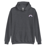 Embroidered Bigender Rainbow Hoodie: Pride Flag LGBTQ+ Design