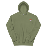Lesbian Flag Embroidered Heart Hoodie: Celebratory LGBTQ+ Pride Design