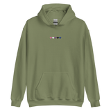 Embroidered Genderfluid Hoodie: Pride Flag Horizontal Heart Design