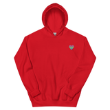 Polysexual Flag Embroidered Heart Hoodie: Celebratory LGBTQ+ Pride Design