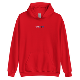 Embroidered Genderfluid Hoodie: Pride Flag Horizontal Heart Design