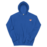 Lesbian Flag Embroidered Heart Hoodie: Celebratory LGBTQ+ Pride Design