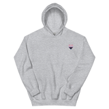 Genderfluid Flag Embroidered Heart Hoodie: Celebratory LGBTQ+ Pride Design