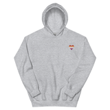 Lesbian Flag Embroidered Heart Hoodie: Celebratory LGBTQ+ Pride Design
