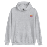 Lesbian Flag Embroidered Circle Hoodie: Celebratory LGBTQ+ Pride Design