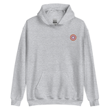 Embroidered Hoodie: Lesbian Pride Ring Emblem Design