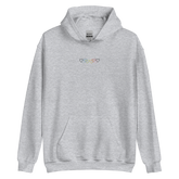 Queer Pride Hoodie: Interlaced Heart Outlines Embroidered Sweatshirt