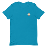 Demigender Flag Embroidered Circle Tee: Celebratory LGBTQ+ Pride Design