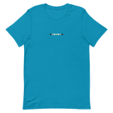 Embroidered Agender T-Shirt: Pride Flag Horizontal Heart Design