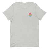 Pansexual Flag Embroidered Circle Tee: Celebratory LGBTQ+ Pride Design