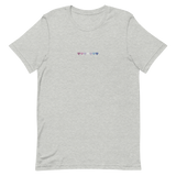 Embroidered Bigender T-Shirt: Pride Flag Horizontal Heart Design