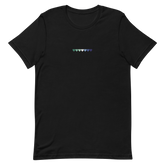 Embroidered Gay Pride T-Shirt: Pride Flag Horizontal Heart Design