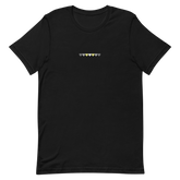 Embroidered Demigender T-Shirt: Pride Flag Horizontal Heart Design