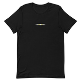 Embroidered Demigender T-Shirt: Pride Flag Horizontal Heart Design