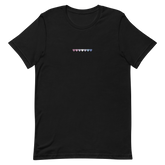 Embroidered Bigender T-Shirt: Pride Flag Horizontal Heart Design