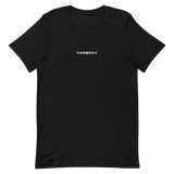 Embroidered Bigender T-Shirt: Pride Flag Horizontal Heart Design