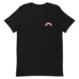 Embroidered Lesbian Rainbow T-Shirt: Pride Flag LGBTQ+ Design