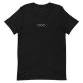 Bigender Pride Tee: Interlaced Heart Outlines Embroidered T-Shirt