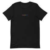 Gilbert Baker Pride Tee: Interlaced Heart Outlines Embroidered T-Shirt