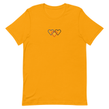 Polyamory Pride Tee: Interlaced Heart Outlines Embroidered T-Shirt