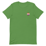 Lesbian Flag Embroidered Circle Tee: Celebratory LGBTQ+ Pride Design