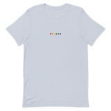 Embroidered Pride T-Shirt: Pride Flag Horizontal Circle Design