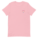 Pansexual Heart T-Shirt: Embroidered Pride Tee