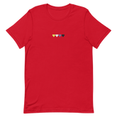 Embroidered Nonbinary T-Shirt: Pride Flag Horizontal Heart Design