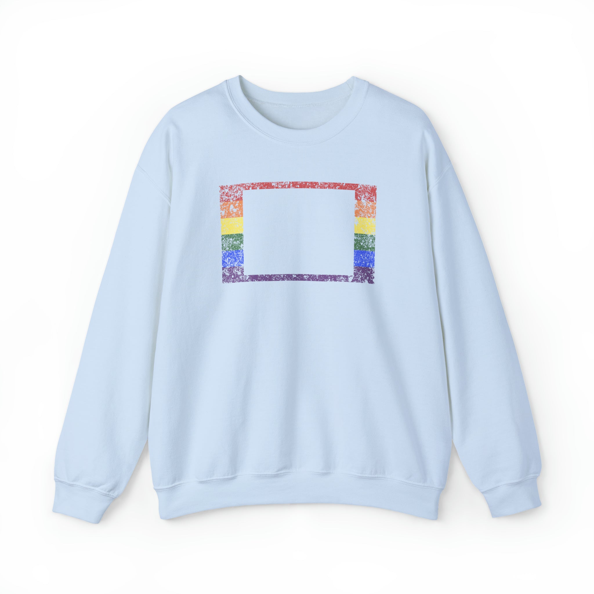 Colorado Pride Flag Sweater: Rainbow LGBTQ+ State Silhouette Distressed Sweatshirt