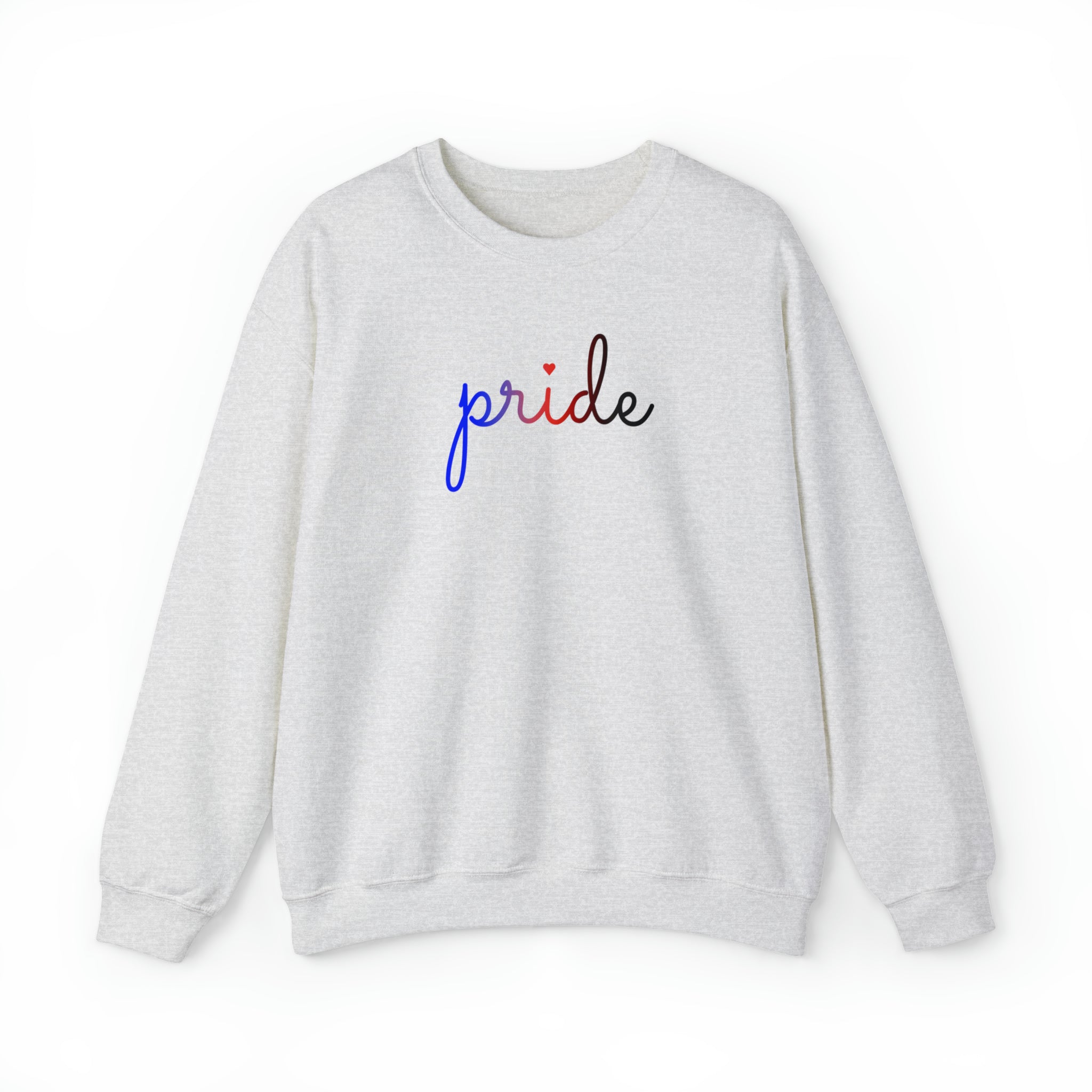 Polyamory Pride Sweater: Flowing Cursive 'Pride' in Gradient Hues