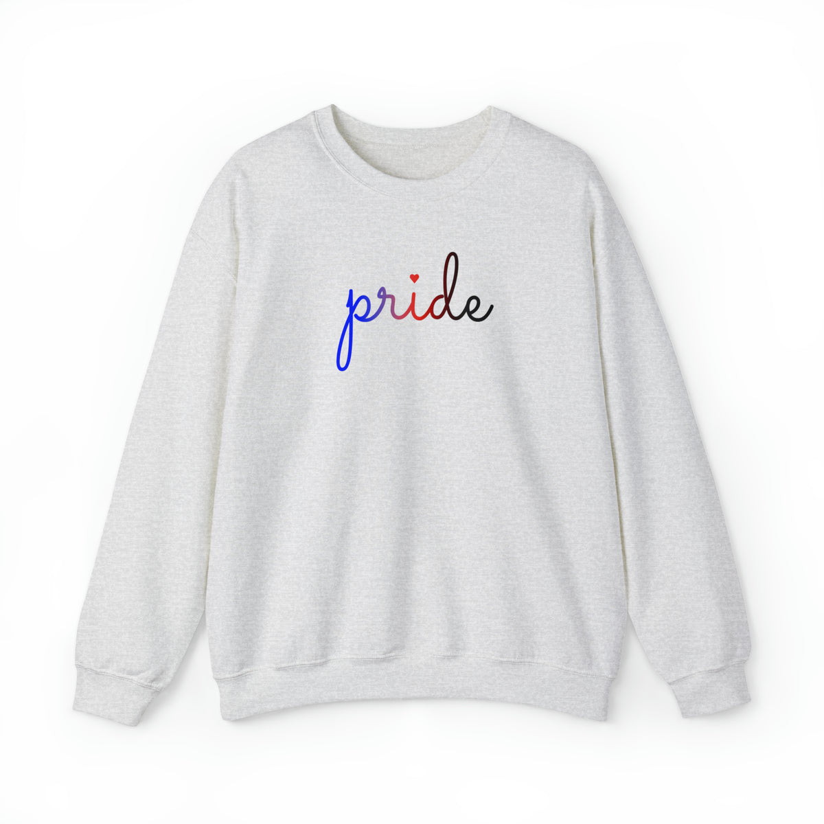Polyamory Pride Sweater: Flowing Cursive 'Pride' in Gradient Hues