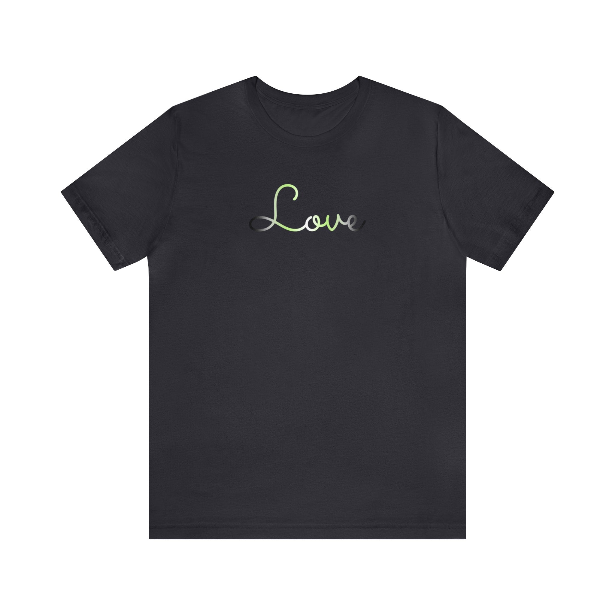 Agender Love Script Tee: Subtly Elegant Pride T-Shirt