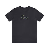 Agender Love Script Tee: Subtly Elegant Pride T-Shirt