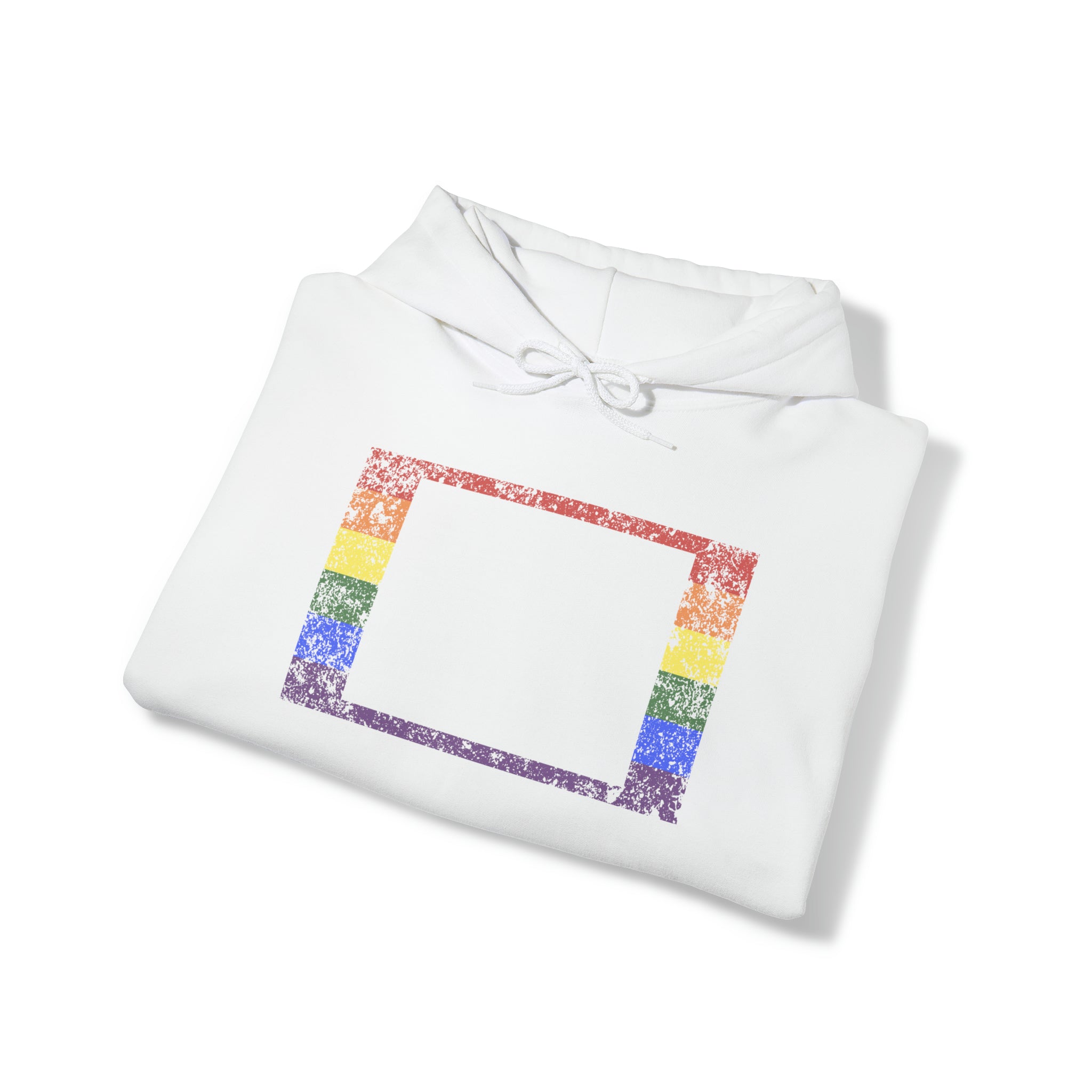 Colorado Pride Flag Hoodie: Rainbow LGBTQ+ State Silhouette Distressed Hooded Sweatshirt