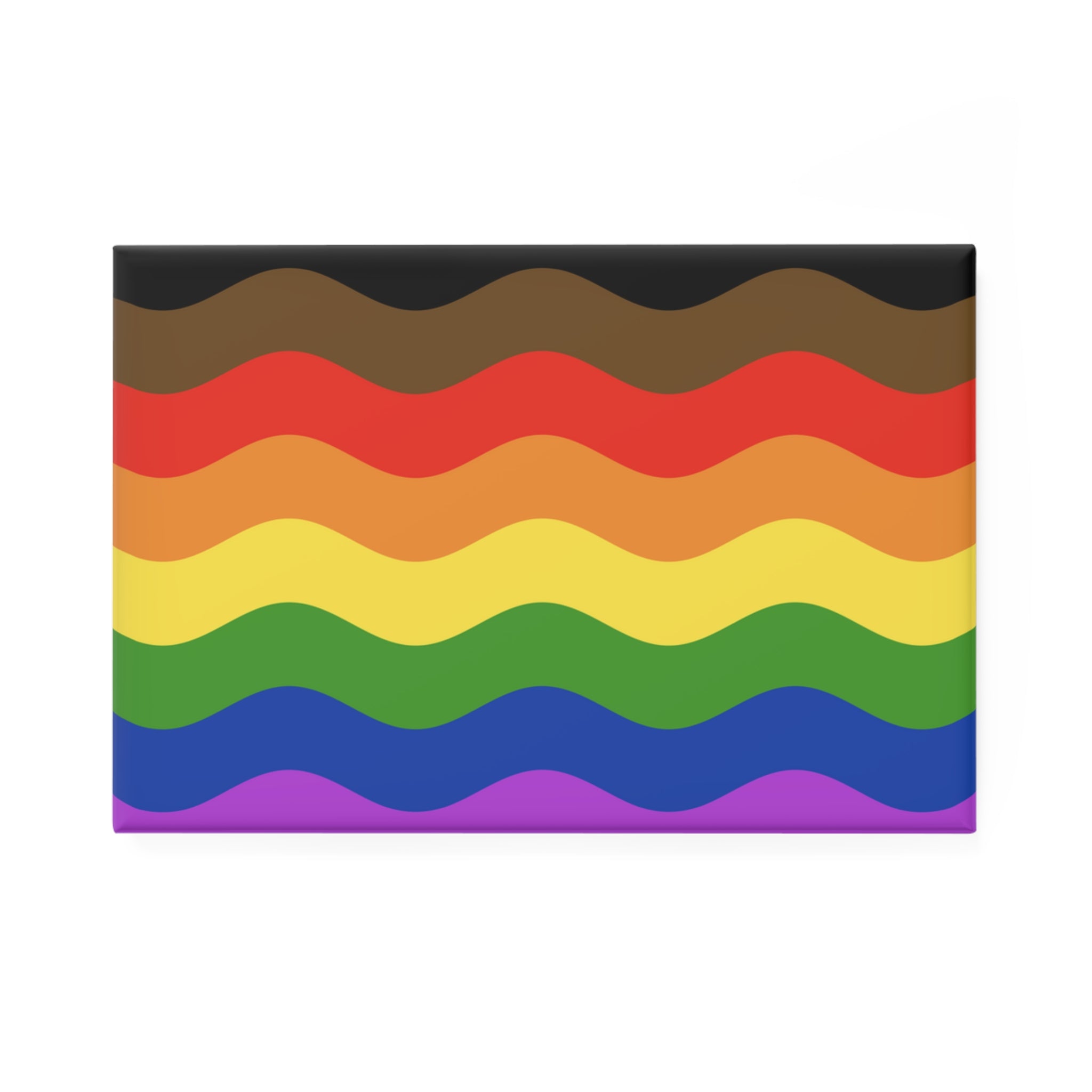 Philadelphia Pride Flag Magnet: Ripple Rectangle Button for Fridge