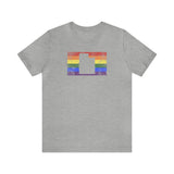 Utah Pride Flag Tee: Rainbow LGBTQ+ State Silhouette Distressed Shirt