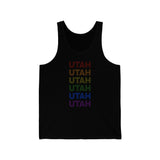 Utah LGBTQ+ Pride Flag, Faded Black Tank-Top