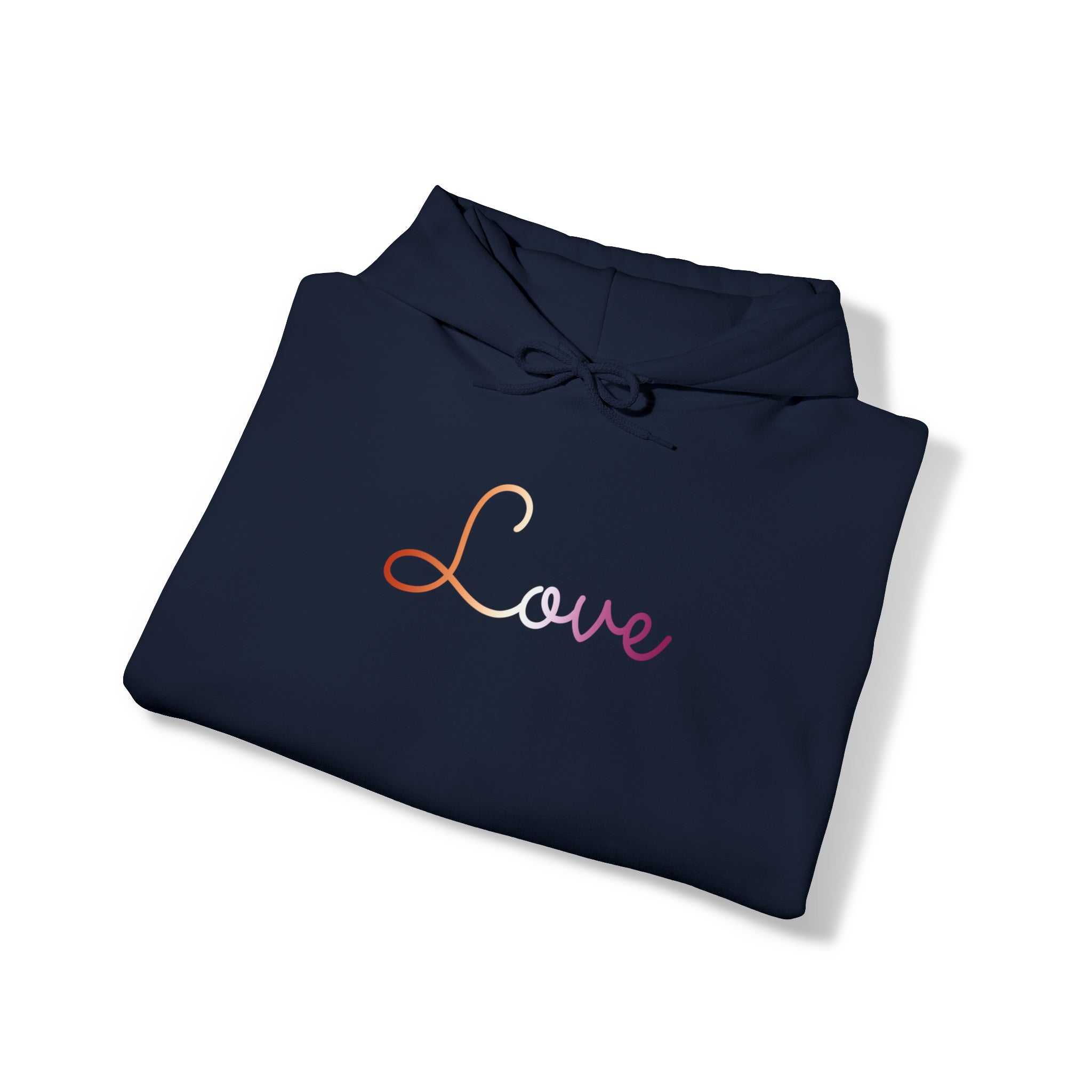 Lesbian Love Script Hoodie: Subtly Elegant Pride Sweatshirt