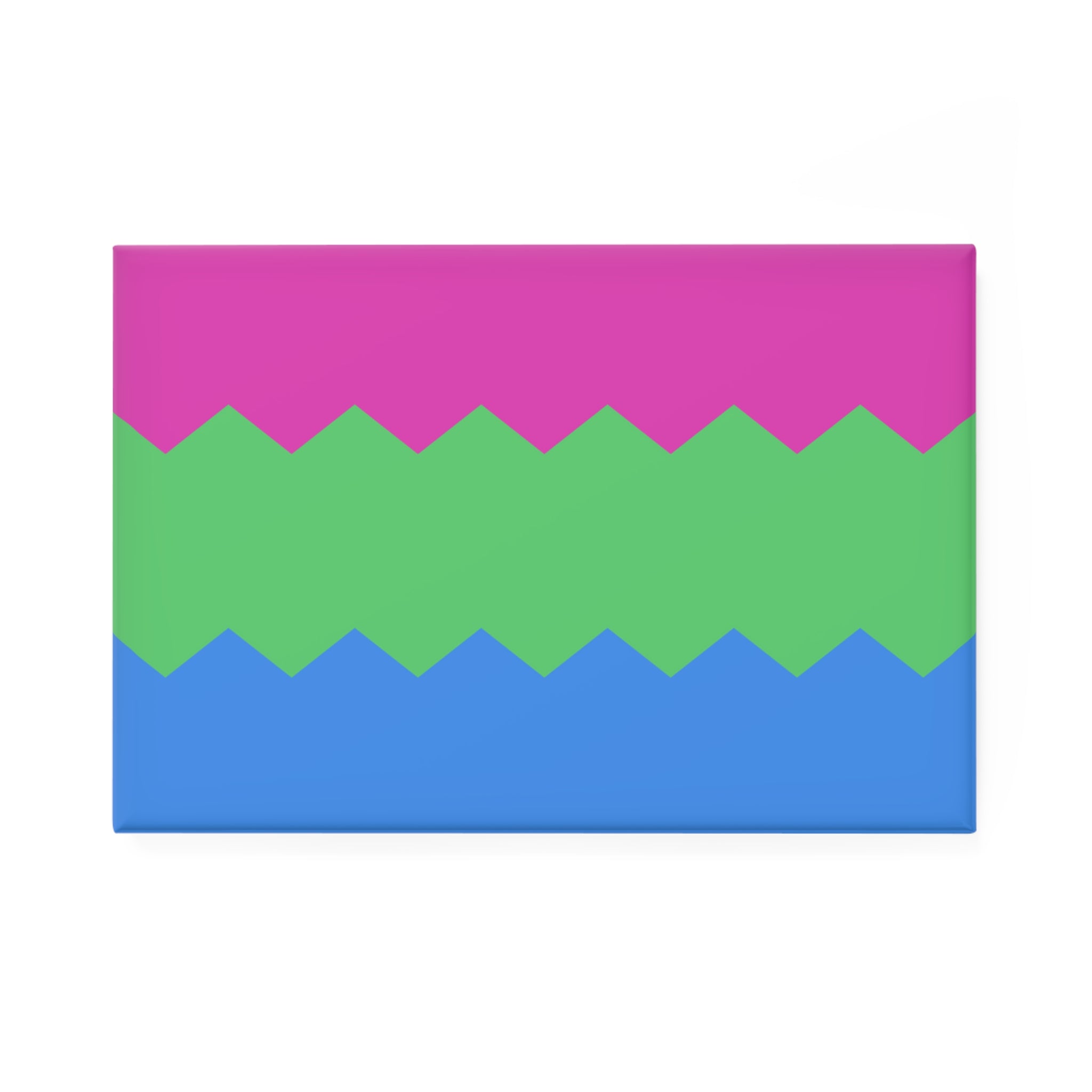 Polysexual Pride Flag Magnet: Wavey Rectangle Button for Fridge
