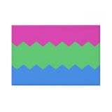 Polysexual Pride Flag Magnet: Wavey Rectangle Button for Fridge