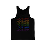 Louisiana LGBTQ+ Pride Flag, Faded Black Tank-Top